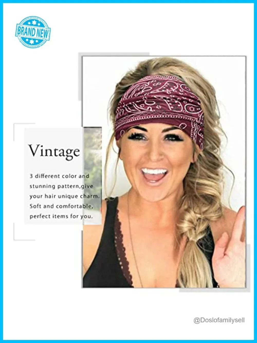 Boho Wide Headbands Knotted Head Wraps African Head Scarf Motorcycle Hair